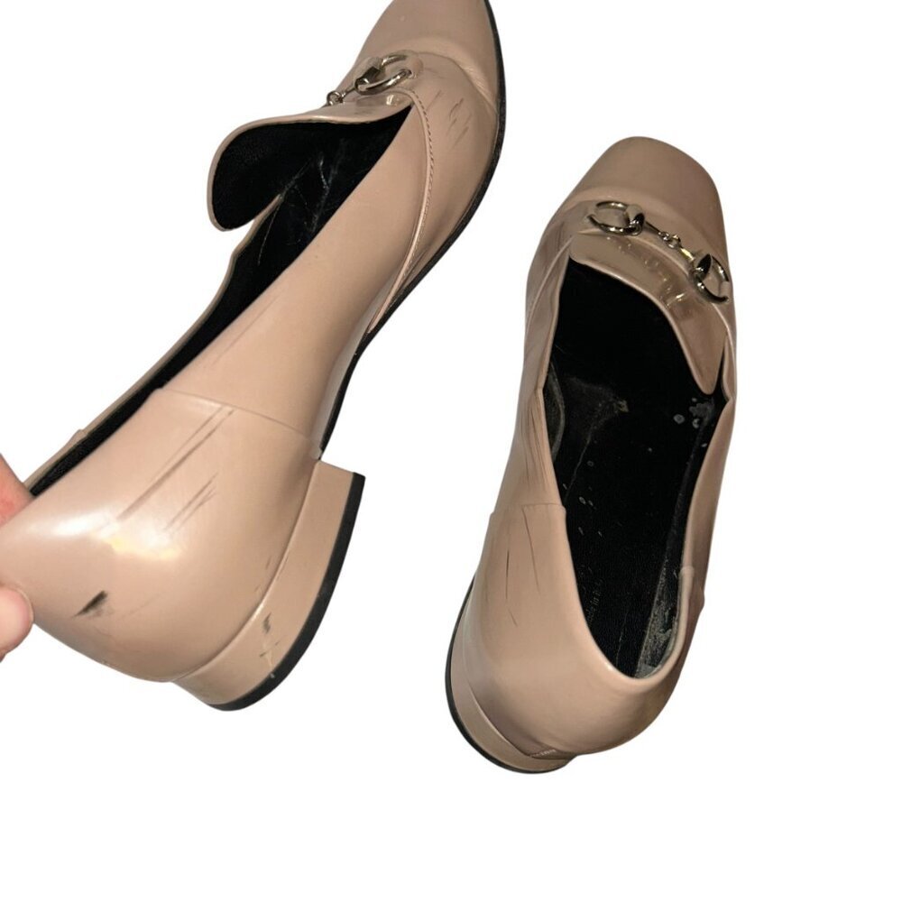 Gucci Beige Leather Loafers with Silver Accents - Picture 10 of 13